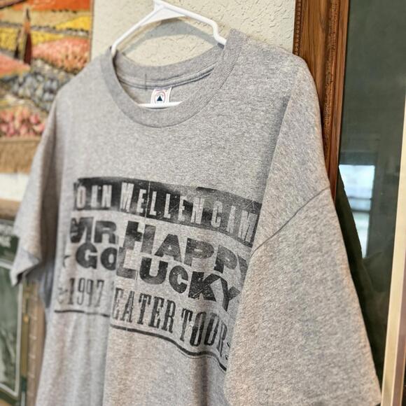 Vintage 90s RARE John Mellencamp Mr. Happy Go Lucky Tour Band Shirt Size Mens XL - Picture 3 of 6